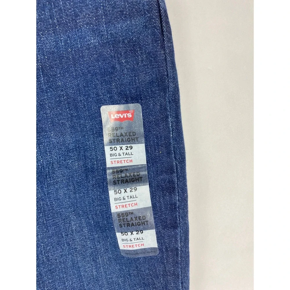 NWT Levi's 559 Relaxed Straight Fit Jeans Mens 50 x‎ 29 Blue Big&Tall